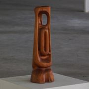 Large wooden sculpture "Woman" by Ole Wettergren, Danish modern, 1970s.