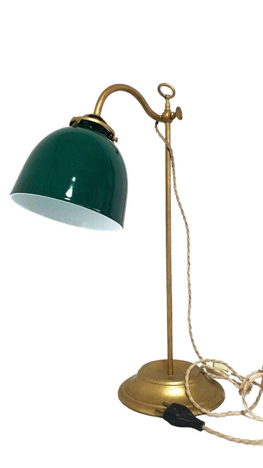 old desk lamp with banker notary gallows green opaline