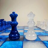 1970s Chess Set in Hand Carved Alabaster of Volterra.