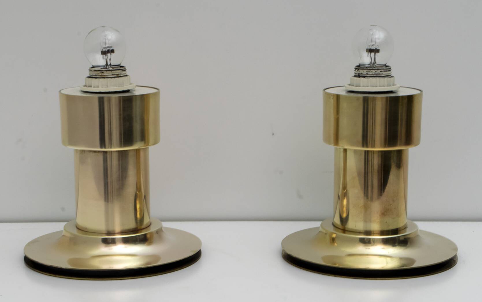 Pair of Mid-Century Modern Italian Brass Table Lamps, 1960s