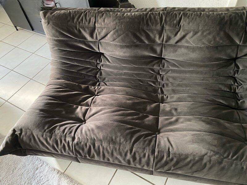 Togo alcantara 3-seater sofa in excellent condition by Ligne Roset.