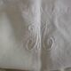 Antique cotton sheet: 310x200cm - monogrammed