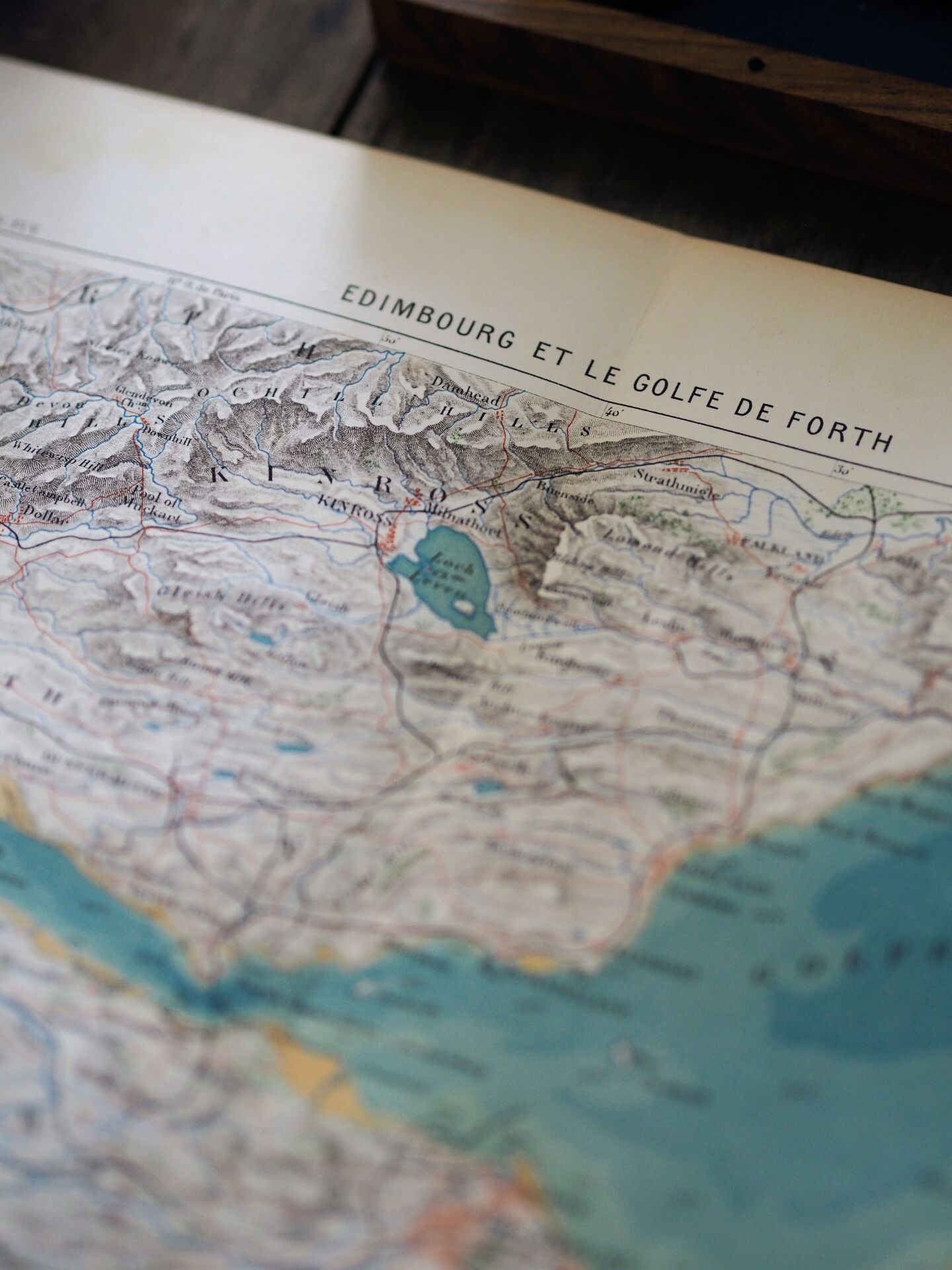 Carte ancienne Edimbourg et golfe de Forth - 1879 | Décoration murale