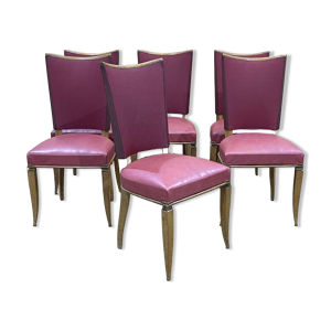 Suite de 6 chaises en hêtre et