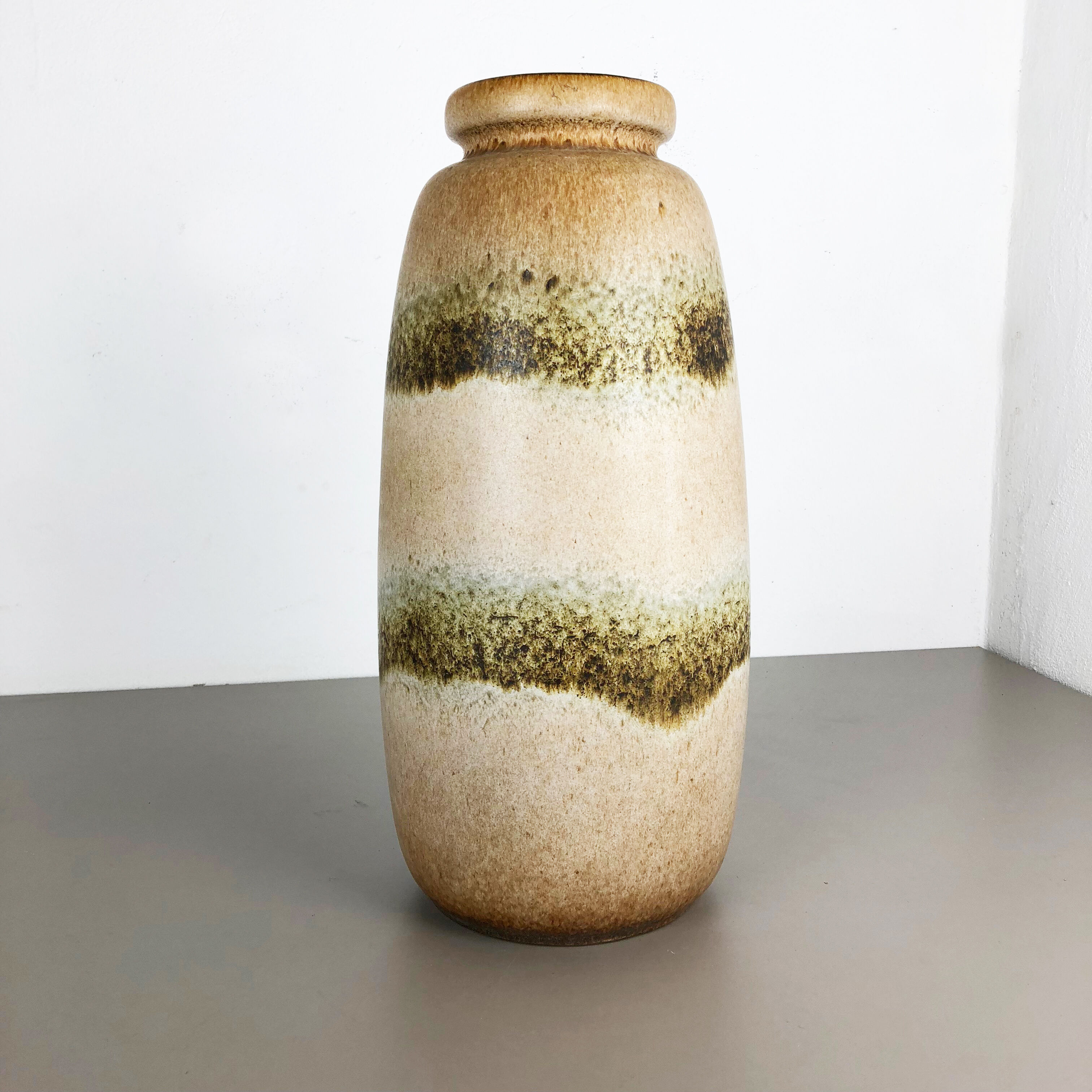 Large Pottery Fat Lava Multi-Color 284-47 Floor Vase Made by Scheurich, 1970s