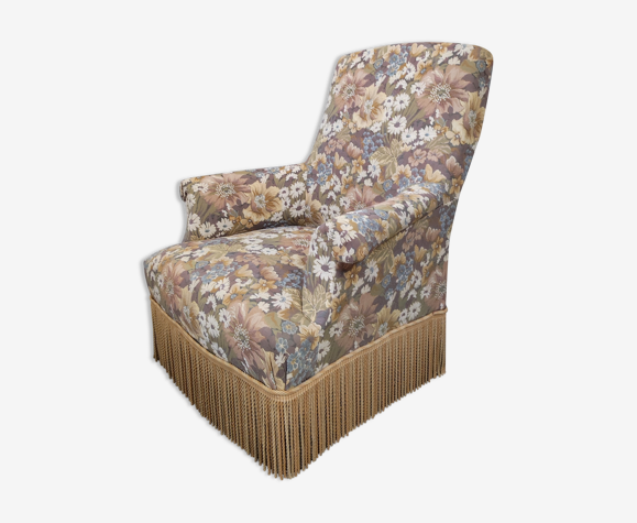 Fauteuil crapaud motif fleuri