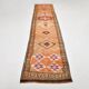 Rare Tapis Runner Vintage Anatolien, Tons Orange et Violet, Fait Main