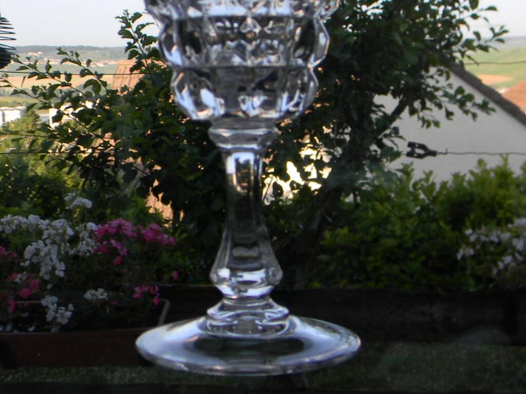 Set of 6 white wine glasses in arques crystal. pompadour model.