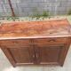 Low Parisian sideboard in solid wood 2 doors 2 drawers art deco handles