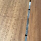 Scandinavian round teak table with extension