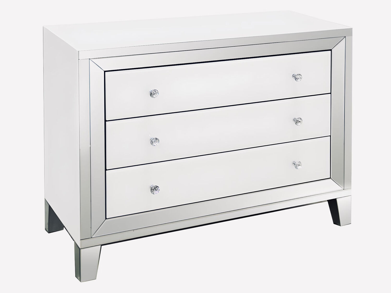 Glass and mirror chest of drawers