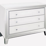 Glass and mirror chest of drawers