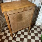Small Art Deco chest of drawers with 3 drawers in light oak.