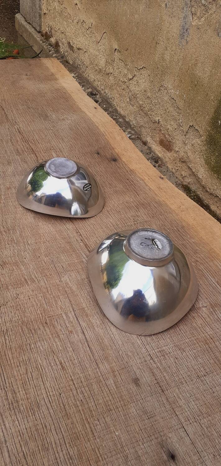Pair of cast aluminum cups, 1970s