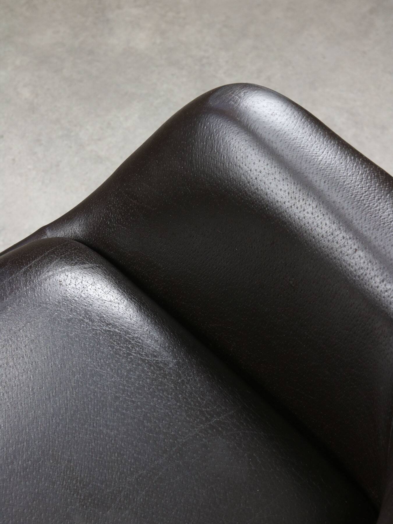 Italian Vintage Chocolate Brown Leather Office Chair