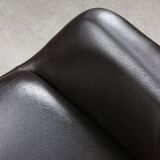 Italian Vintage Chocolate Brown Leather Office Chair