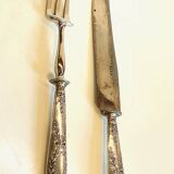 Silver-plated cutlery set with Minerva helmet, Paris