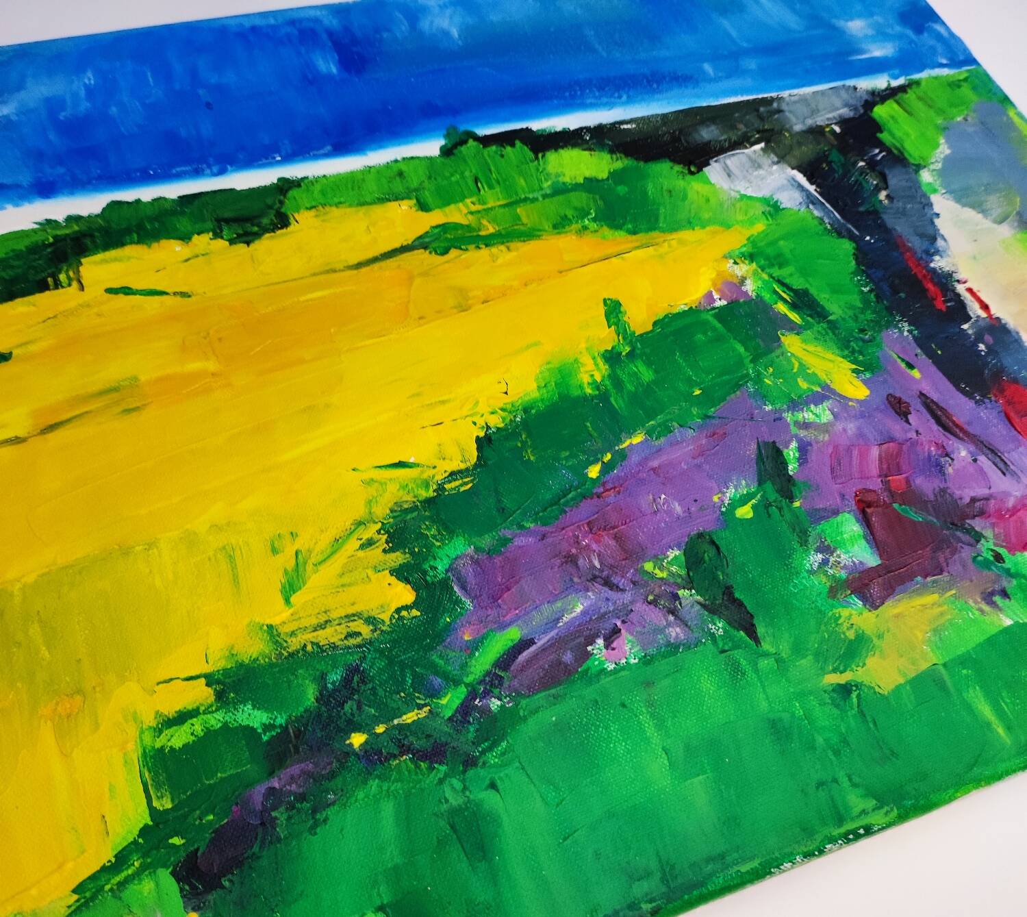 Modern landscape painting of Provence