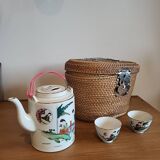 Vintage tea set and basket