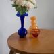 Blue mid-century vase with frills, Europe, 1960s