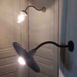 Industrial swan neck sconce