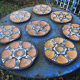 Shell oyster service 8 plates,faience St Jean de Bretagne vintage