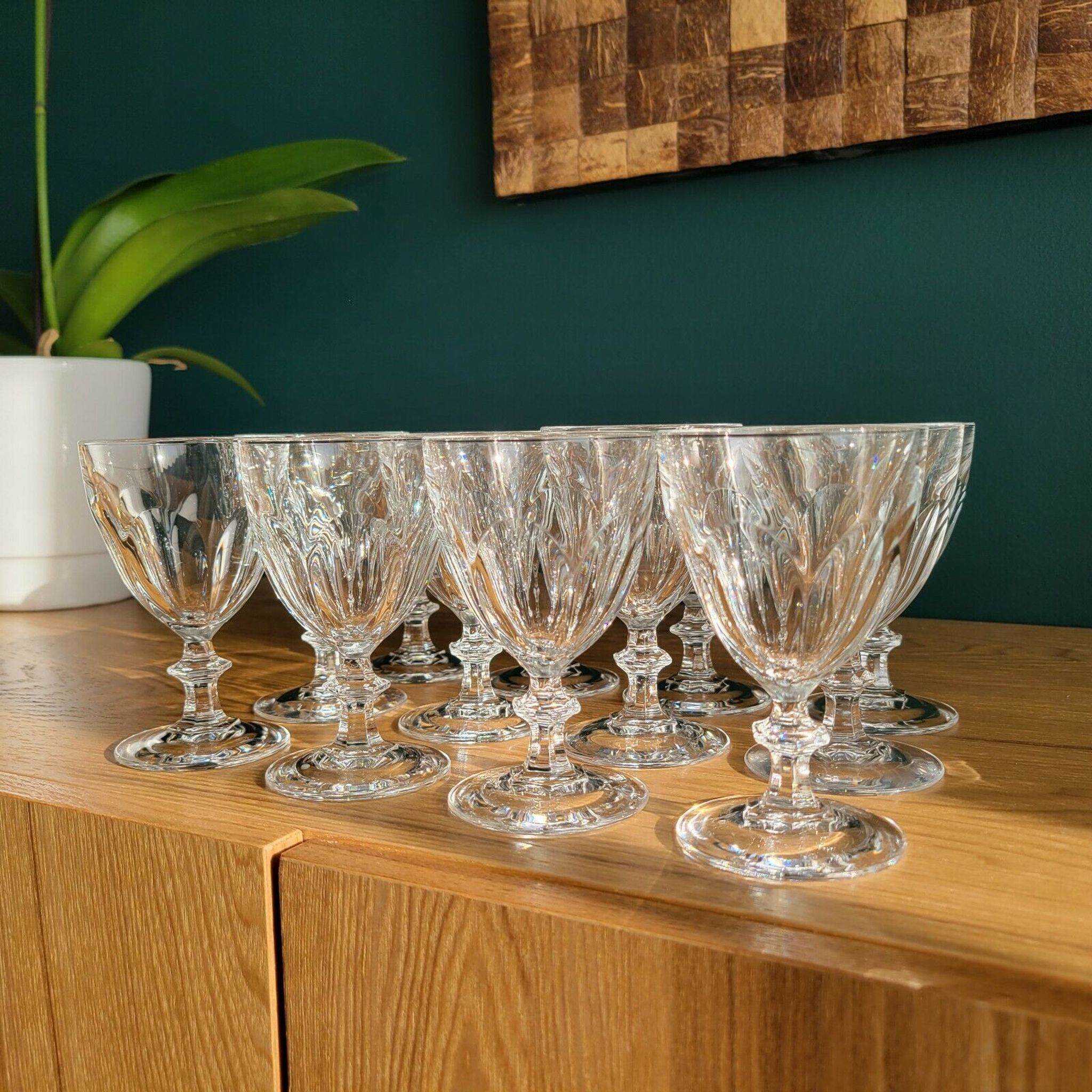 12 glasses of wine / port crystal facets Cristal D'Arques Rambouillet