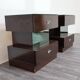 Macassar ebony bedside tables, cubic design, 1980s, set of 2.
