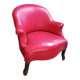 Fauteuil crapaud cuir rouge