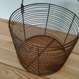 Round basket in vintage mesh metal