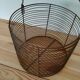 Round basket in vintage mesh metal