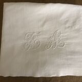 Old hemp cloth, MONOGRAM TA