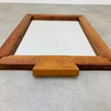 Brutalist elm mirror 70s, solid wood