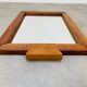 Miroir orme brutaliste années 70 bois massif 51x74cm