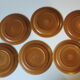 6 assiettes à dessert en grés marron de chez St Amand modèle "meylan"