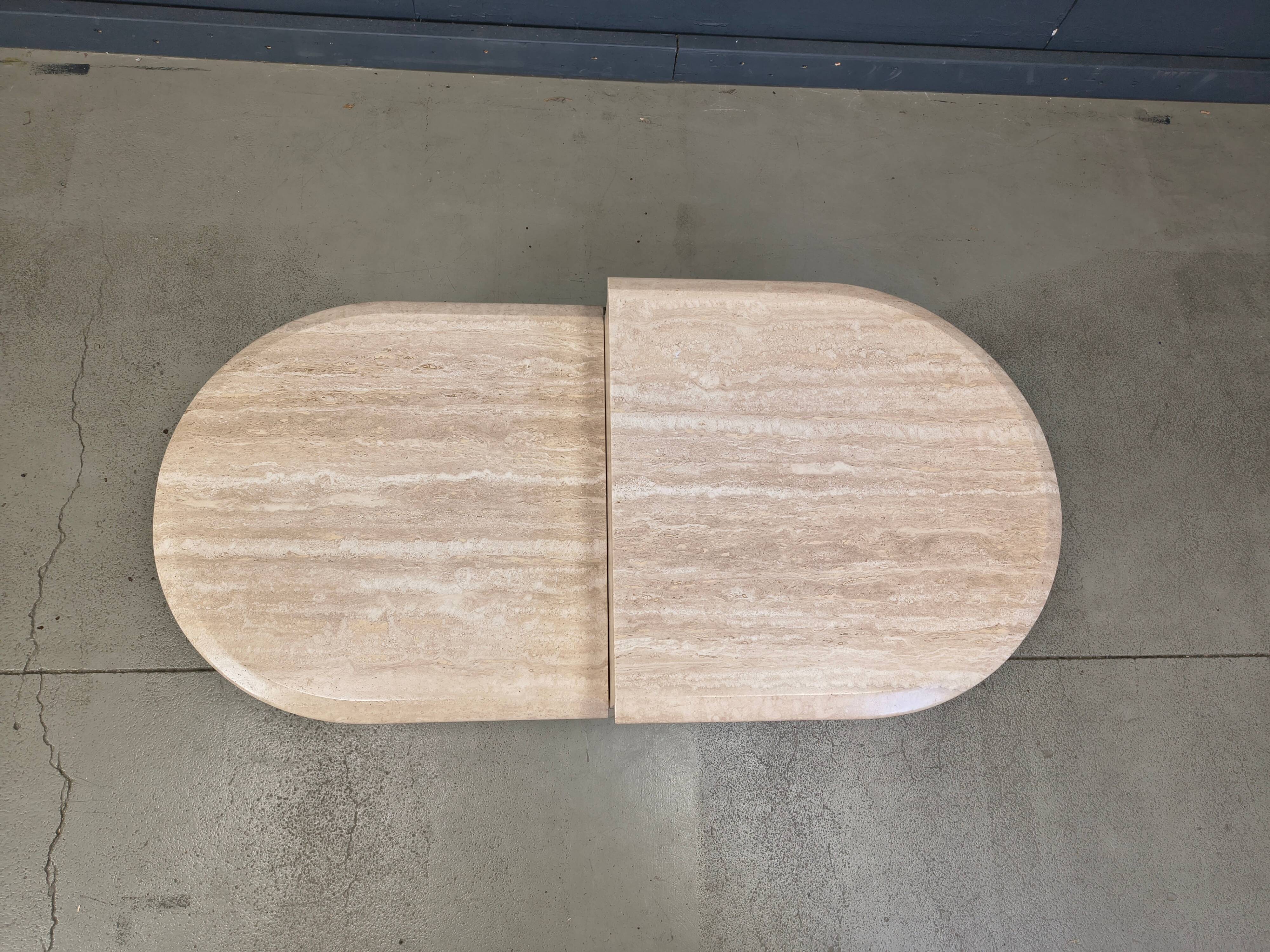 Pair of vintage travertine coffee tables or side tables, 1970s