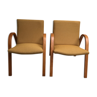 Paire de fauteuils Bow wood edition Steiner vintage