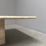 Large vintage travertine coffee table, 1970s