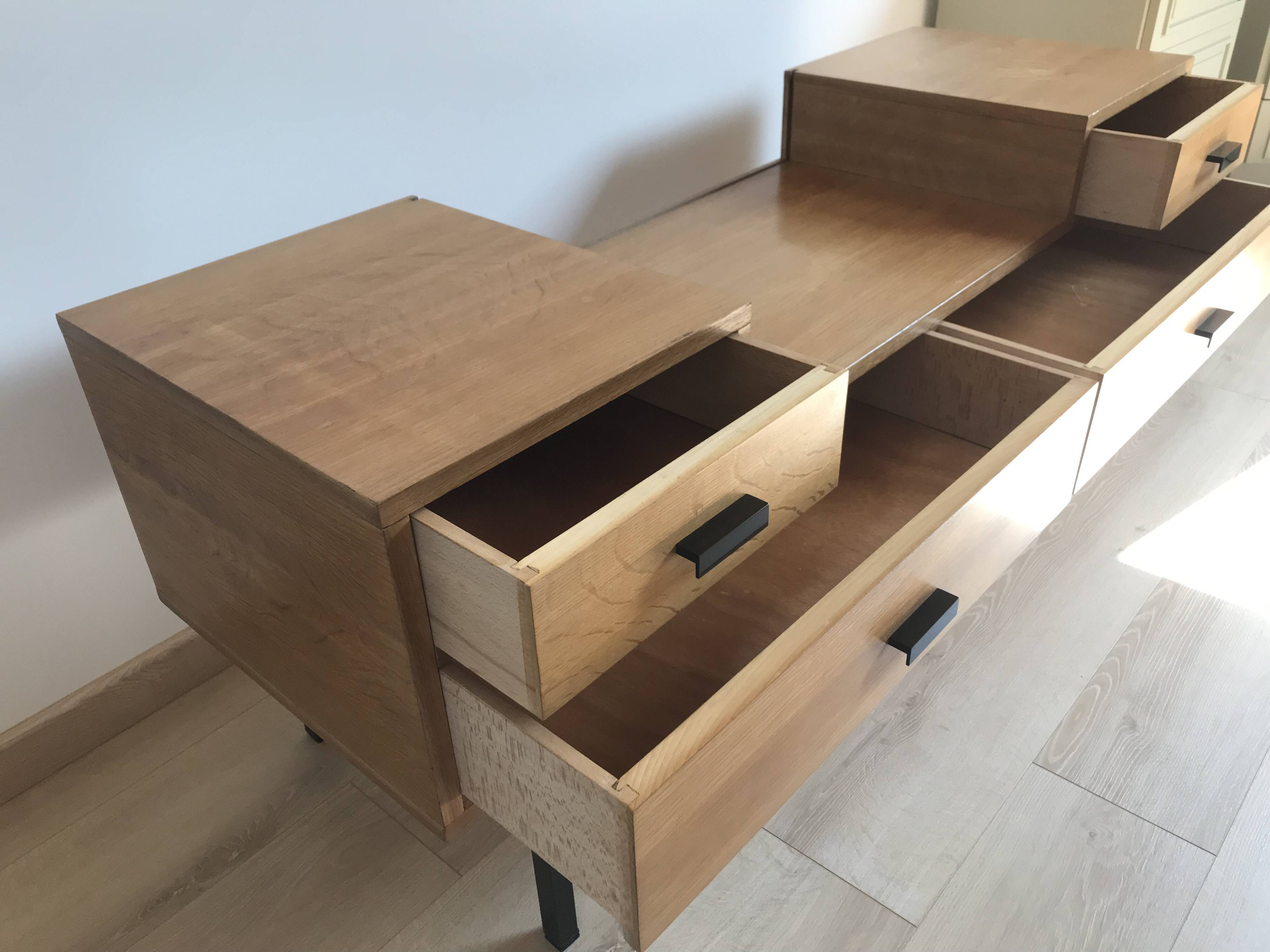 Vintage 1960s dressing table with long drawers
