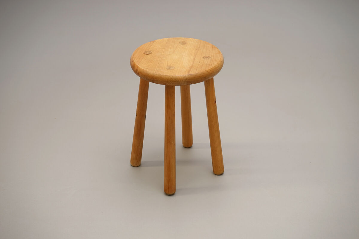 Massive Pine Tabouret circa 1970