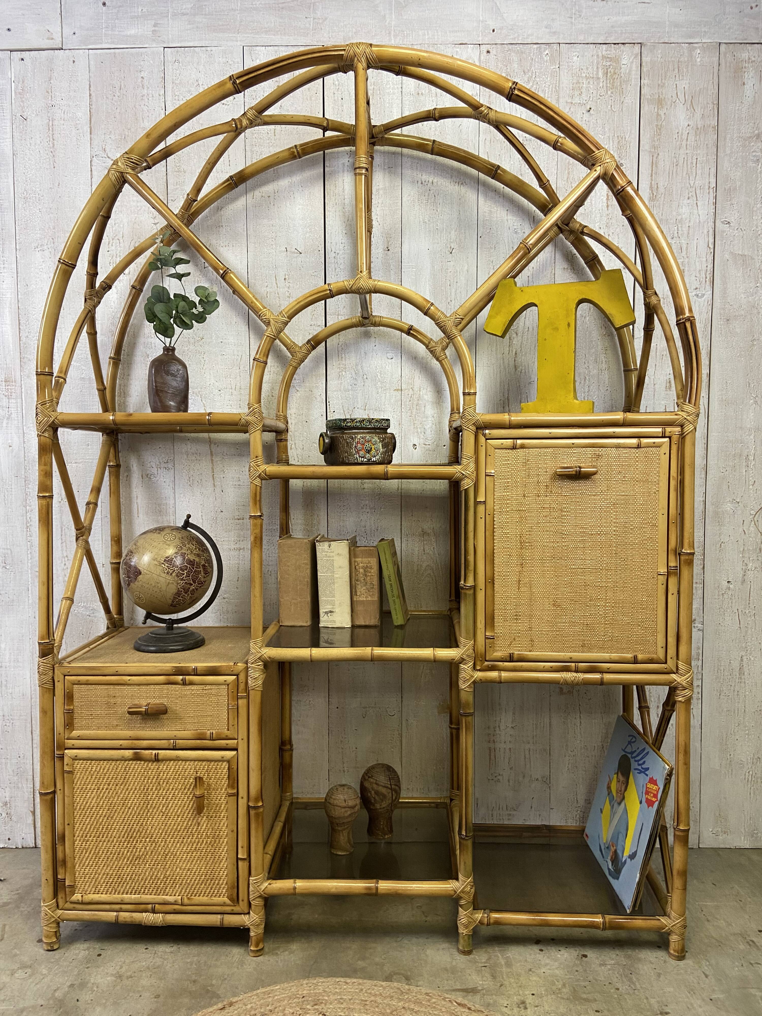 Vintage rattan shelf