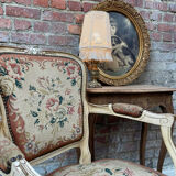 French Armchair with Floral Tapestry