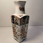 Vintage Japanese porcelain vase Imari floral cobalt red green