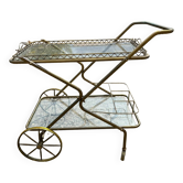 Desserte vintage en métal doré