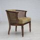 1950s, Danish easy chair, furniture velour, furniture mesh, oak wood.