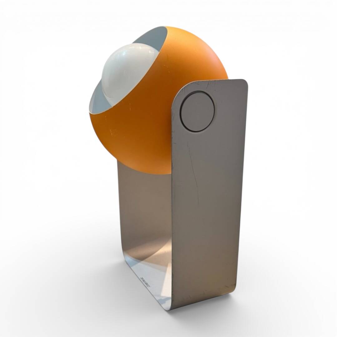 Pair of Space Age eyeball orange lamps by Massive Belgium