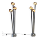 Paire de rares lampadaires chromés de Jules Dewaele