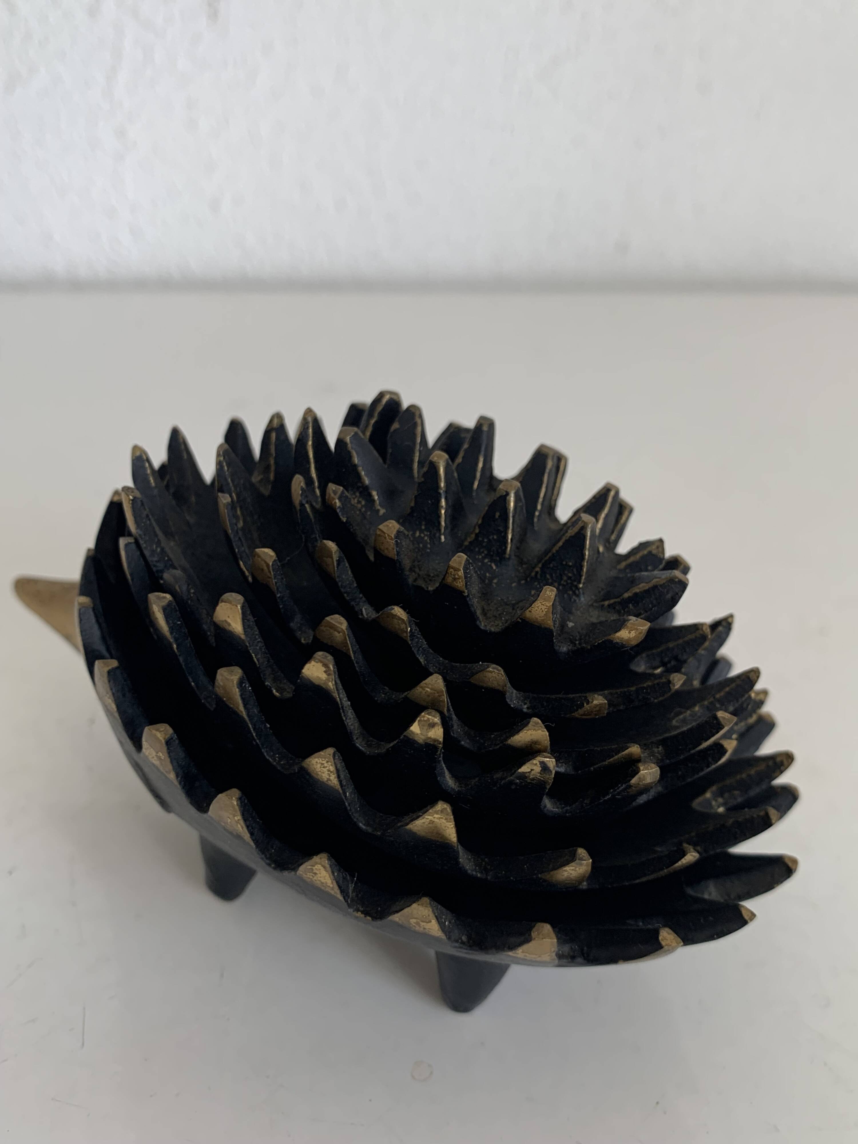 Vintage 1950 hedgehog ashtrays by Walter Bosse for Hertha Baller