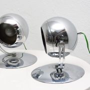 Pair of mid century space-age positioning desk lamps, 1960, Central Europe