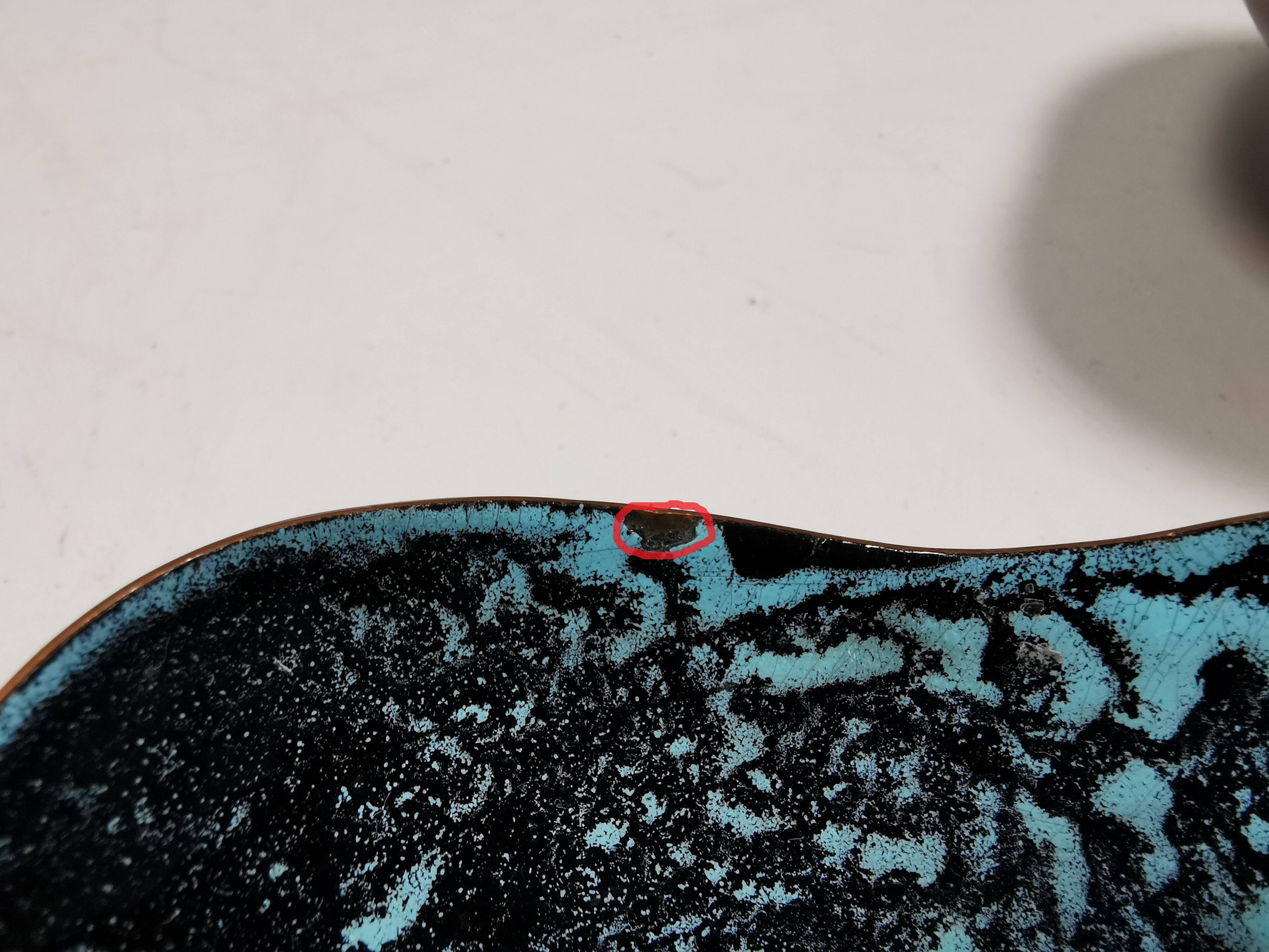 Set of candlesticks. Made of copper and blue/black enamel. From Danish Meka (1951 - 1989)